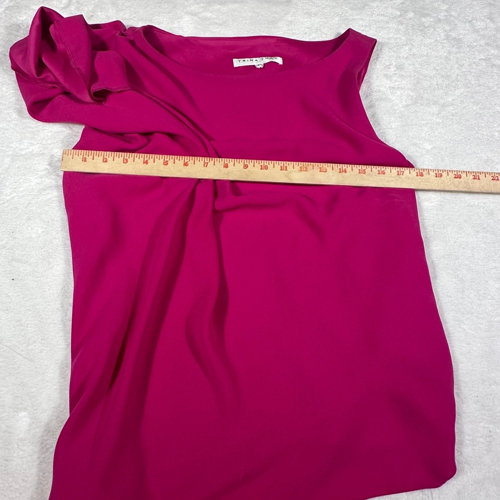 Trina Turk Blouse Womens Size M Pink Asymmetric One Shoulder Draped Top - Picture 5 of 7